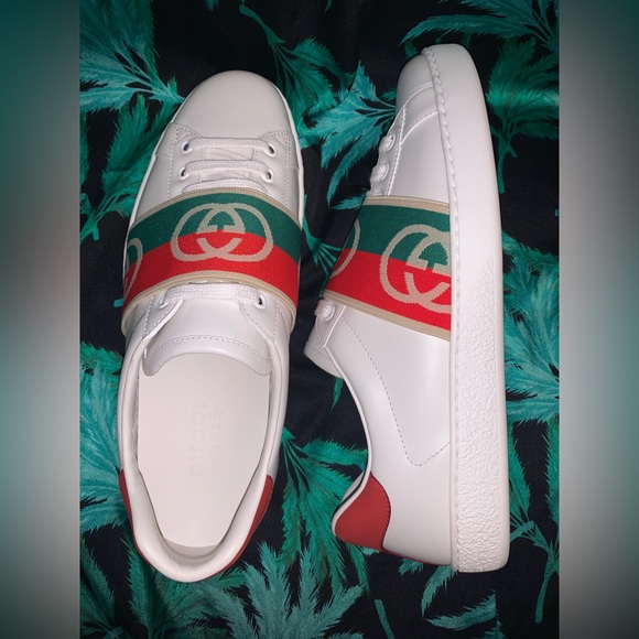 New Ace Leather Sneakers With Web Detail - Picture 2 of 4